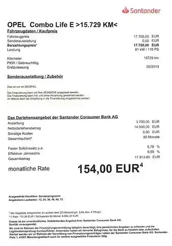 Gebraucht Opel Combo Life 110 PS (80 kW) 2019 Weiß Van / Kleinbus