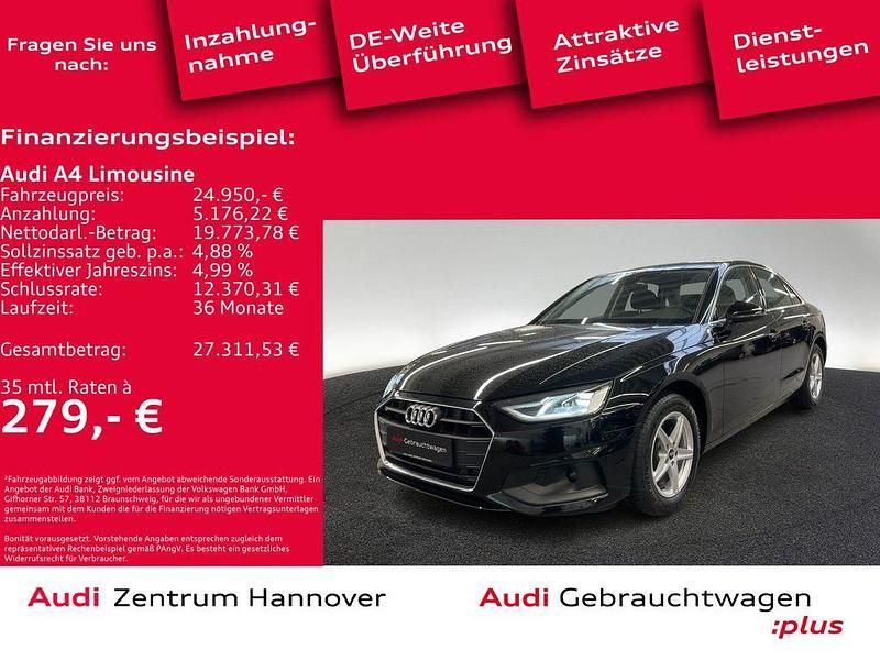 A2 brillantschwarz Gebraucht 2022 Audi A4 Limousine | 23.850 € (Guter Preis) - Bild 1/4