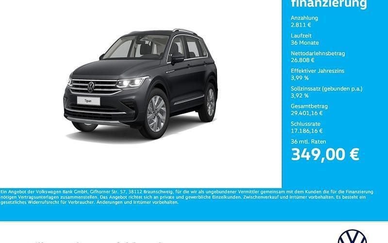 Grau Gebraucht 2022 VW Tiguan Elegance SUV | 29.619 € (Guter Preis) - Bild 1/4