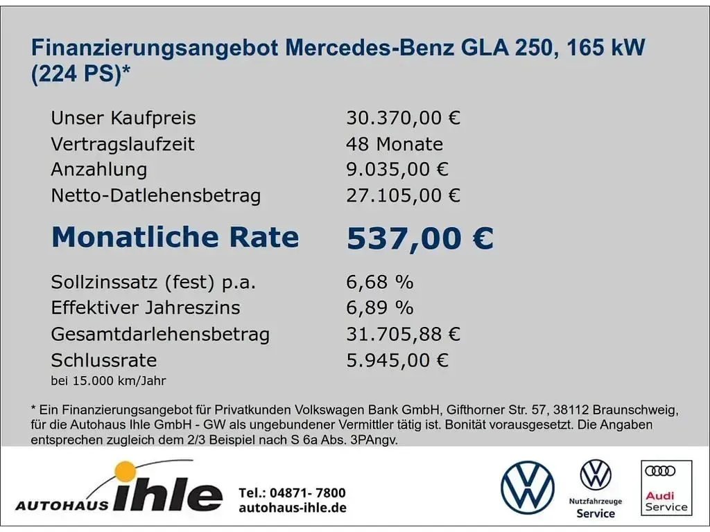 Gebraucht Mercedes GLA250 AMG line 224 PS (164 kW) 2020 Grau SUV