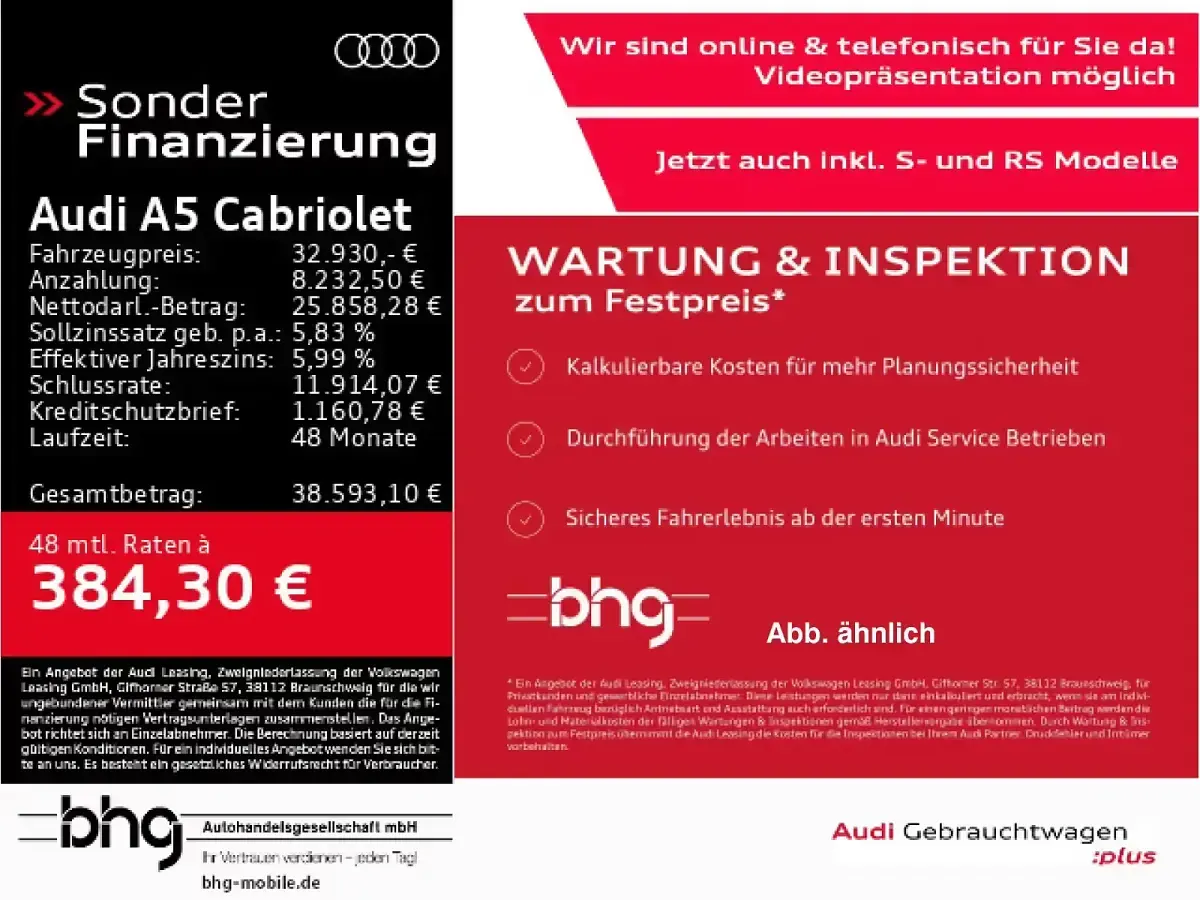 Gebraucht Audi A5 Cabriolet S-Line 150 PS (110 kW) 2022 Cabrio