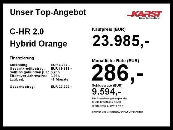 Gebraucht Toyota C-HR Basis 184 PS (135 kW) 2020 Infernoorange metallic / dach schwarz SUV