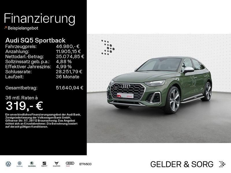 Distriktgrün metallic Gebraucht 2021 Audi SQ5 Sportback Ambiente SUV | 46.980 € (Superpreis) - Bild 1/4