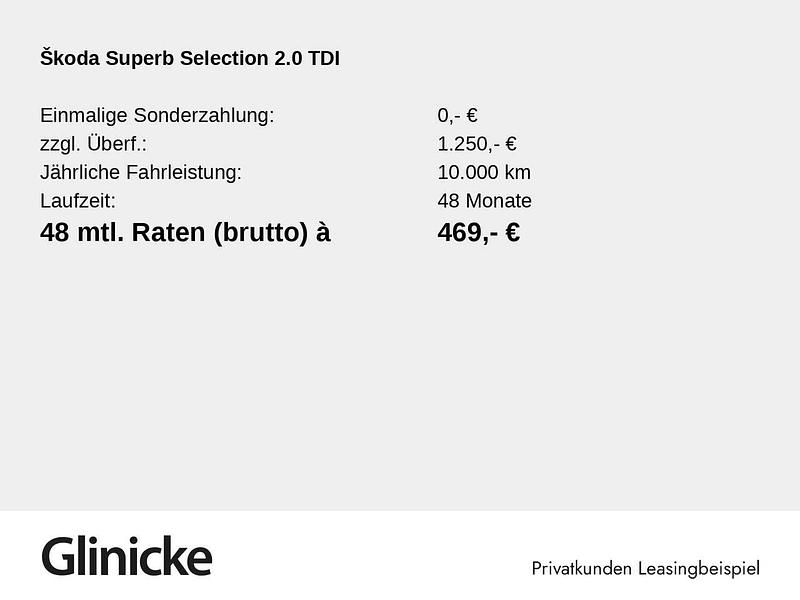 Neu Skoda Superb Selection 150 PS (110 kW) 2026 Ebony schwarz metallic Kombi