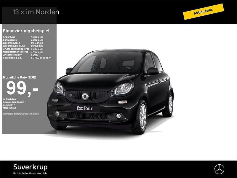 Schwarz Gebraucht 2019 Smart ForFour Electric Drive Passion Limousine | 8.950 € (Superpreis) - Bild 1/4