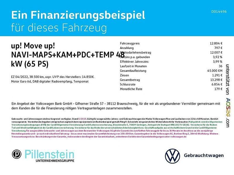 Gebraucht VW up! move up! 65 PS (47 kW) 2022 Silber Kleinwagen