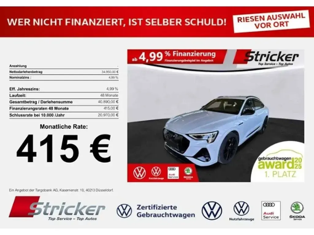 Second-hand Audi e-tron S-Line 300 kW (408 CP) 2022 Alb SUV