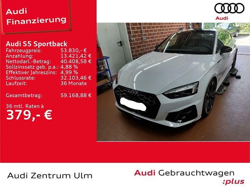 Gletscherweiß metallic Gebraucht 2023 Audi S5 Sportback Ambiente Kleinwagen | 53.830 € (Etwas zu teuer) - Bild 1/4