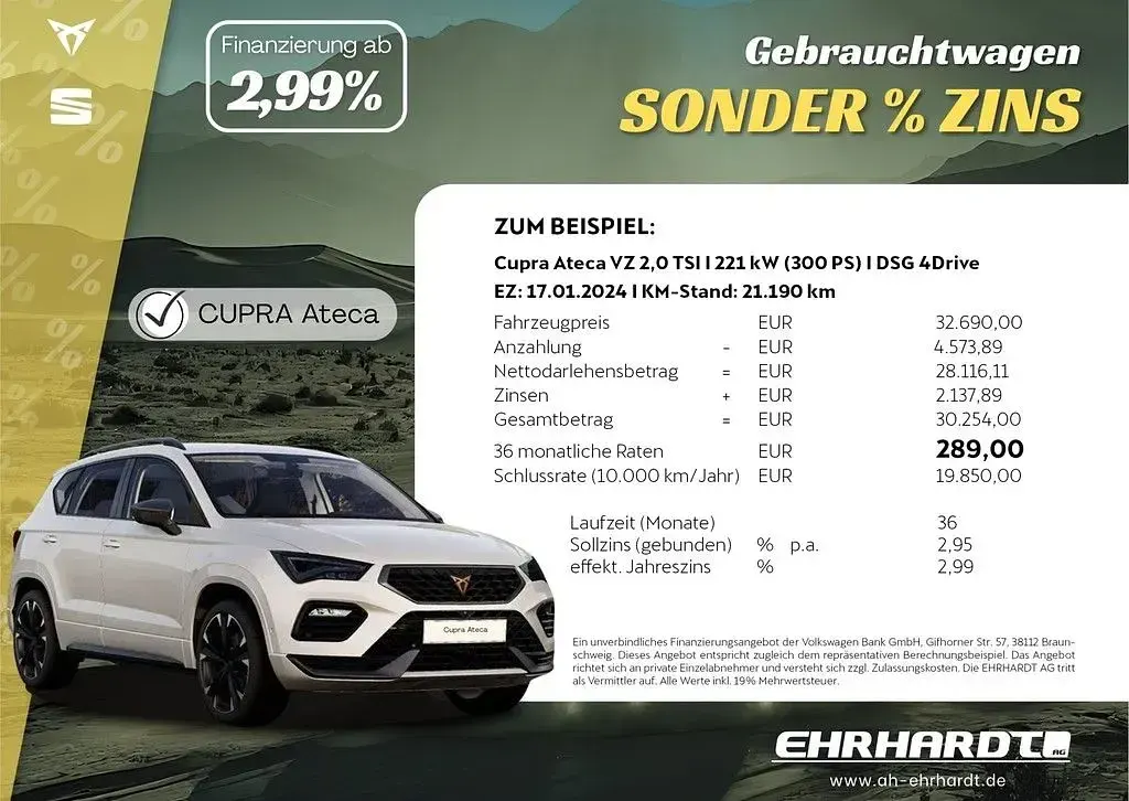 Gebraucht Cupra Ateca 300 PS (220 kW) 2023 Grün SUV