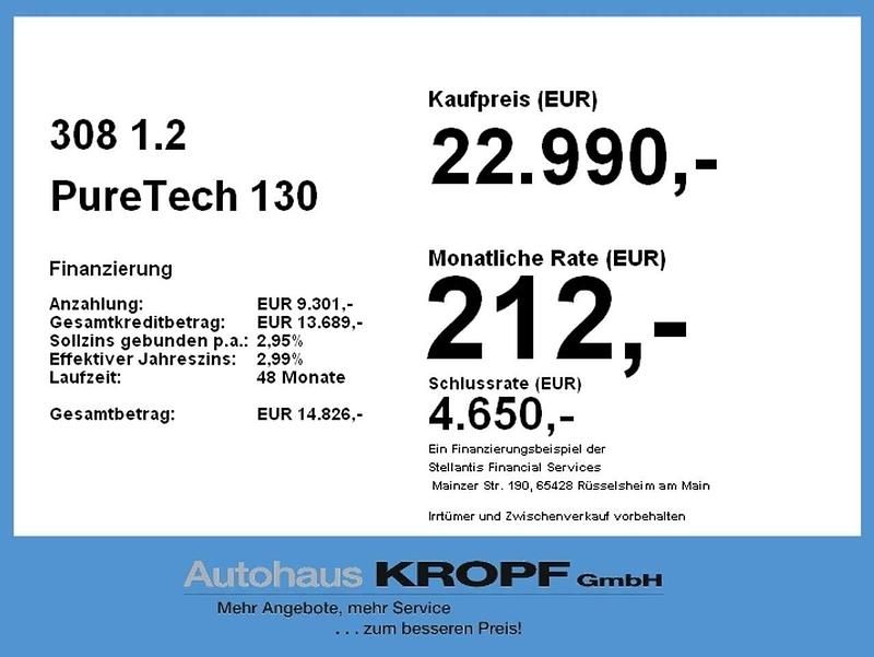 Gebraucht Peugeot 308 GT 131 PS (96 kW) 2022 Lack weiss perlglänzend/typ au Limousine