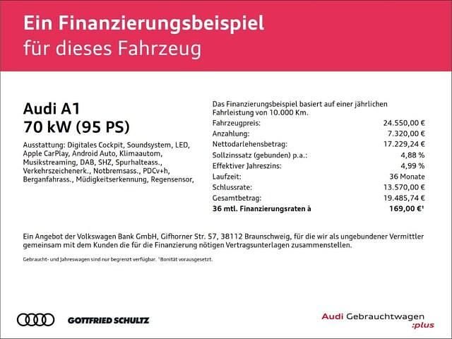 Gebraucht Audi A1 Sportback Advanced Plus 95 PS (69 kW) 2024 Schwarz Kleinwagen