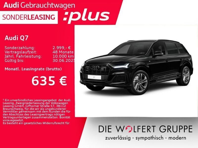 Mythosschwarz metallic Gebraucht 2023 Audi Q7 S-Line SUV | 68.440 € (Fairer Preis) - Bild 1/4