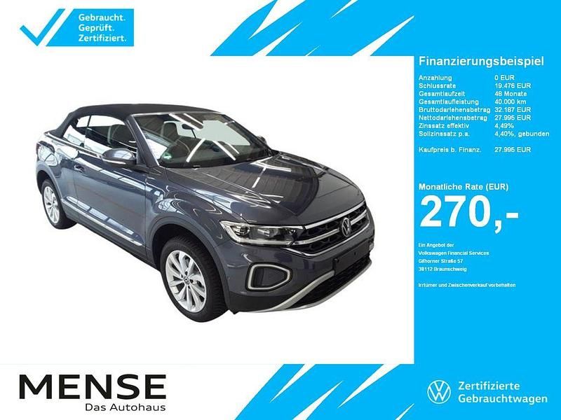 Grau Gebraucht 2025 VW T-Roc Cabriolet Style Cabrio | 27.995 € (Superpreis) - Bild 1/4