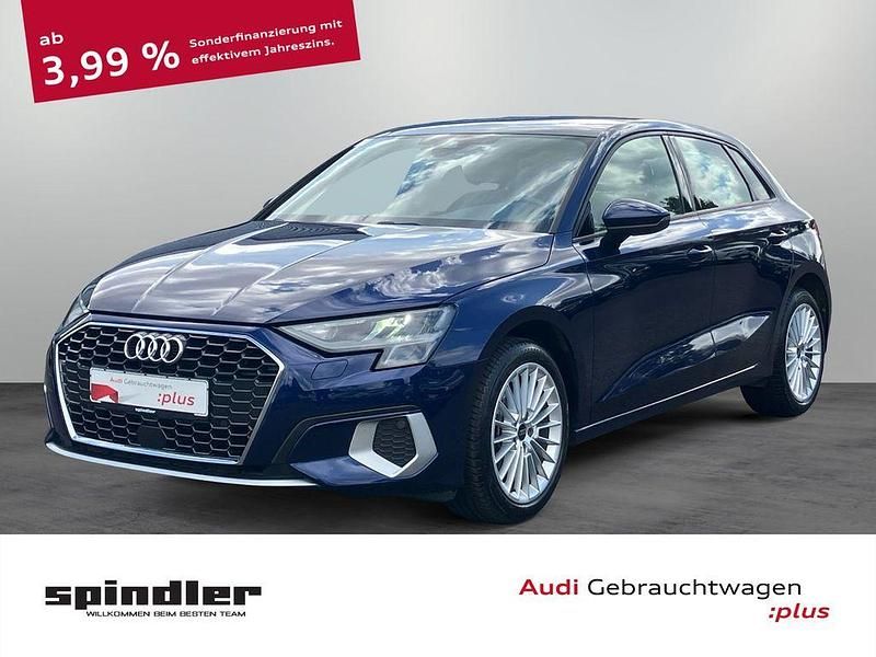 Navarrablau metallic Gebraucht 2024 Audi A3 Sportback Advanced Plus Limousine | 27.480 € (Superpreis) - Bild 1/4