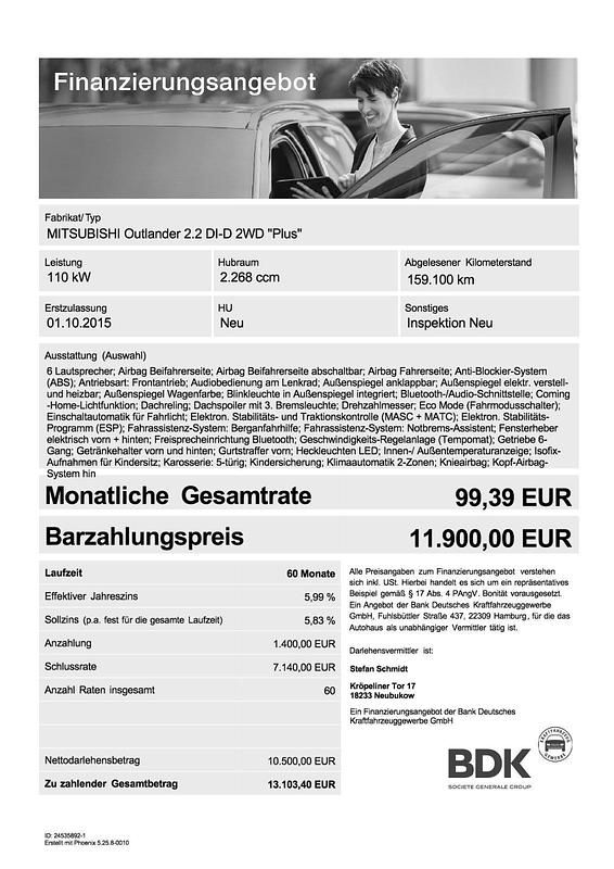 Gebraucht Mitsubishi Outlander Plus 150 PS (110 kW) 2015 Braun SUV