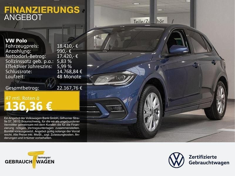 Blau Gebraucht 2024 VW Polo Style Limousine | 18.410 € (Guter Preis) - Bild 1/4