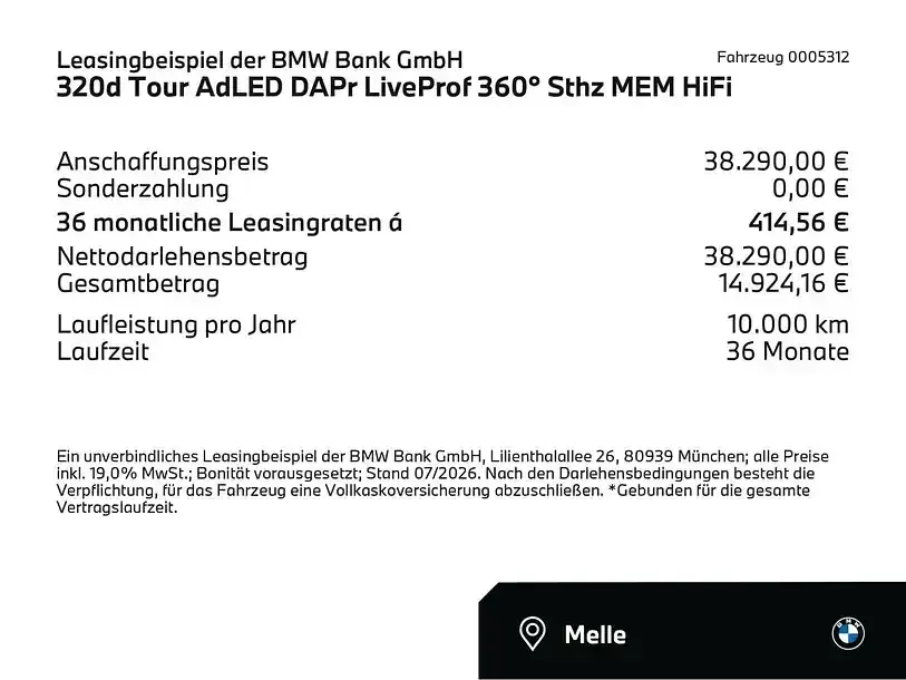 Gebraucht BMW 320 Sport Line 190 PS (139 kW) 2025 Blau Kombi