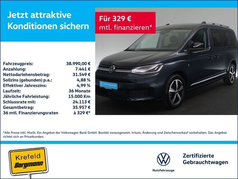 Blau / starlight blue Neu 2025 VW Caddy Maxi Style Van / Kleinbus | 38.990 € (Fairer Preis) - Bild 1/3