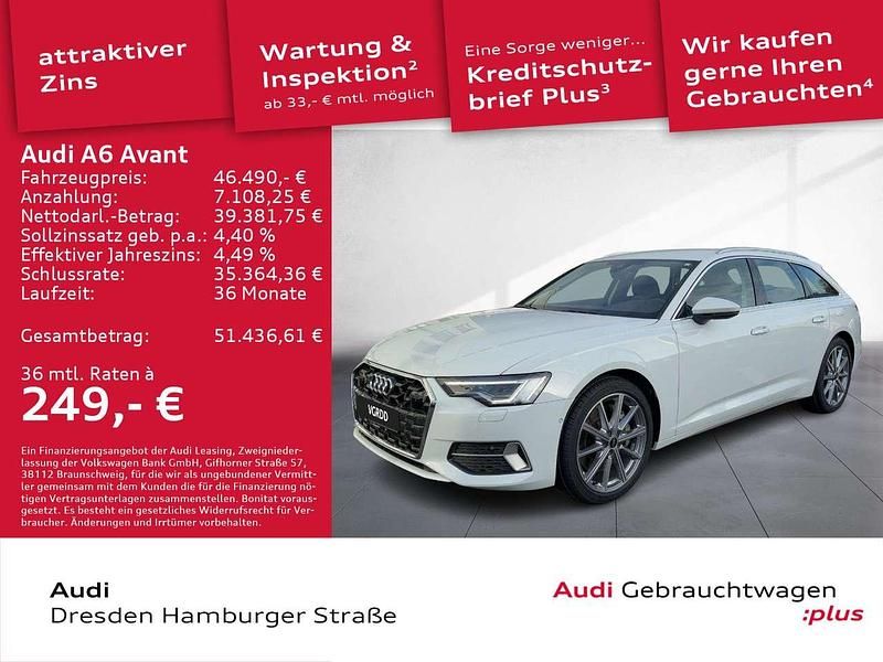 Gletscherweiß metallic Gebraucht 2025 Audi A6 Advanced Plus Kombi | 46.490 € (Fairer Preis) - Bild 1/3