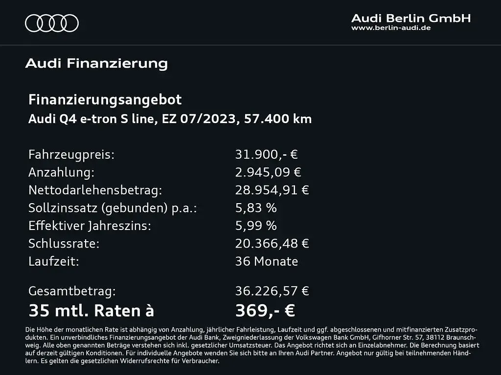 Gebraucht Audi Q4 e-tron Comfort 150 kW (204 PS) 2023 Mythosschwarz metallic SUV