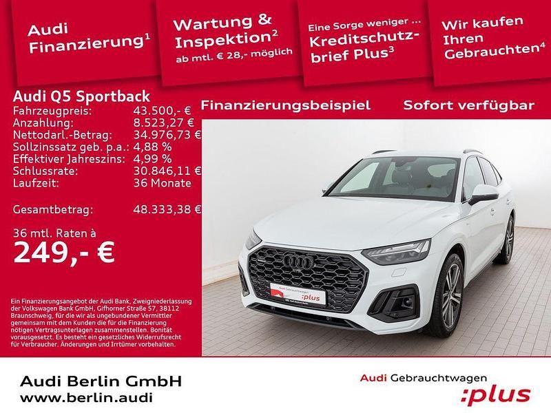 Gletscherweiß metallic Gebraucht 2022 Audi Q5 Sportback S-Line SUV | 43.500 € (Etwas zu teuer) - Bild 1/3