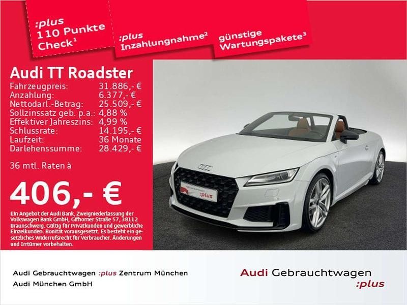 Gletscherweiß metallic Gebraucht 2020 Audi TT S-Line Cabrio | 31.886 € (Guter Preis) - Bild 1/2