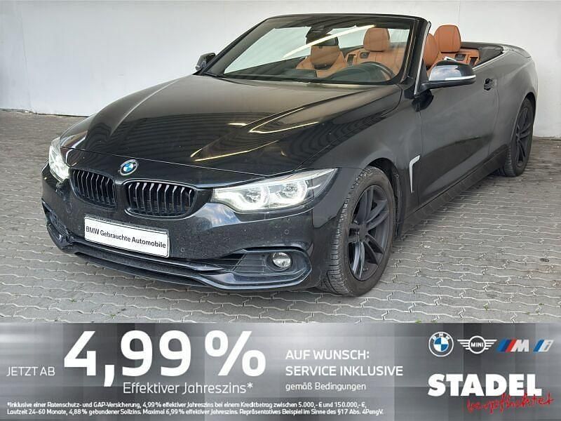 Schwarz Gebraucht 2020 BMW 420 Sport Line Cabrio | 32.440 € (Superpreis) - Bild 1/4