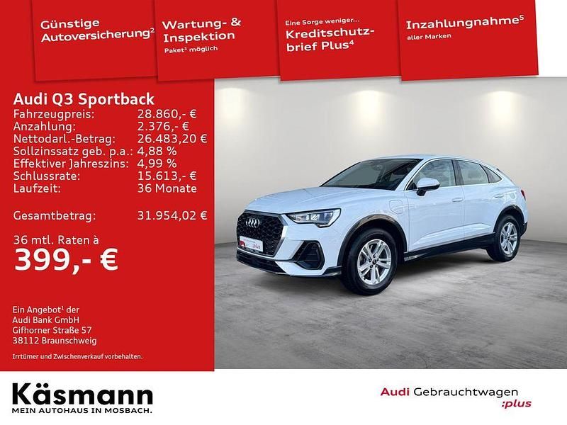 Ibisweiß (metallic) Gebraucht 2022 Audi Q3 Sportback SUV | 28.860 € (Superpreis) - Bild 1/4