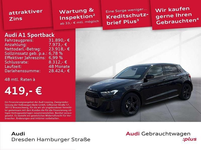 Mythosschwarz metallic Neu 2025 Audi A1 S-Line Kleinwagen | 31.890 € (Fairer Preis) - Bild 1/3