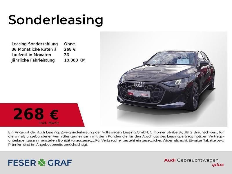 Mythosschwarz metallic Gebraucht 2024 Audi A3 Sportback Ambiente Limousine | 33.328 € (Fairer Preis) - Bild 1/1