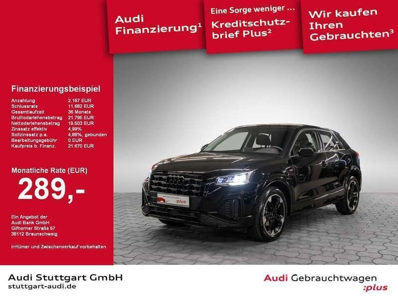 Mythosschwarz metallic Gebraucht 2021 Audi Q2 S-Line SUV | 21.670 € (Fairer Preis) - Bild 1/2