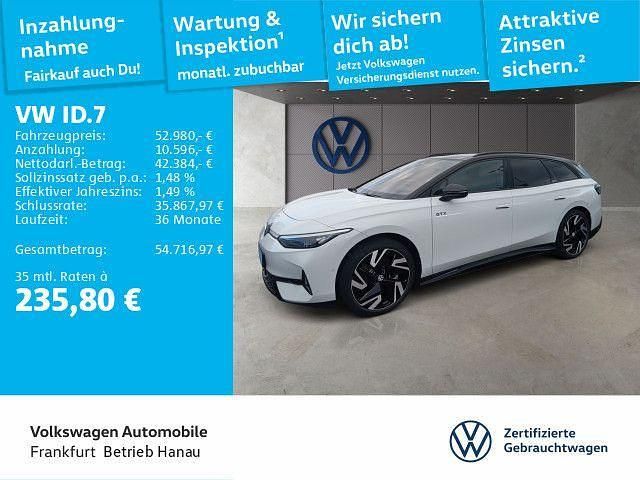 Gletscherweiß metallic/schwarz Gebraucht 2025 VW ID.7 GTX Limousine | 52.980 € - Bild 1/4