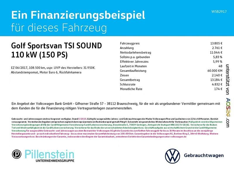Gebraucht VW Golf VII Sound 150 PS (110 kW) 2017 Silber Van / Kleinbus