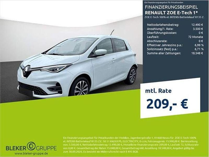 Quartz white Gebraucht 2021 Renault Zoe Intens Kleinwagen | 15.990 € (Fairer Preis) - Bild 1/3