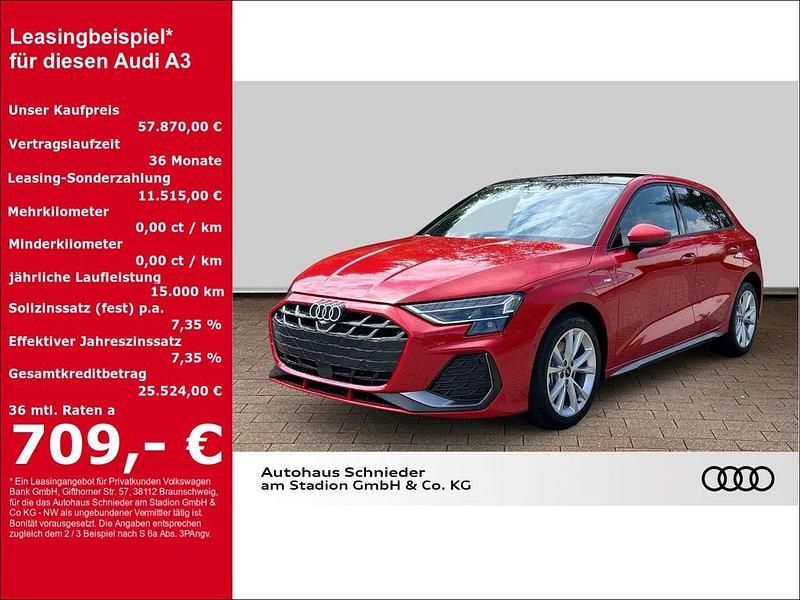 Rot Neu 2025 Audi A3 Sportback e-tron S-Line Kleinwagen | 57.870 € - Bild 1/4