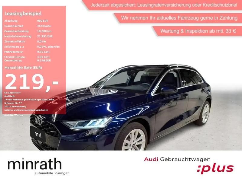 Blau Gebraucht 2024 Audi A3 Sportback Advanced Limousine | 28.917 € (Guter Preis) - Bild 1/4