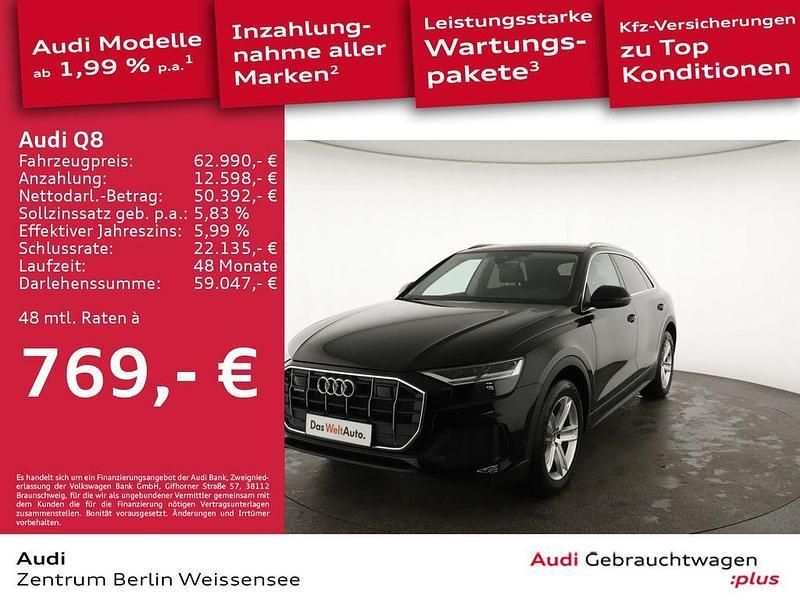 Mythosschwarz metallic Gebraucht 2022 Audi Q8 Ambiente SUV | 62.990 € (Fairer Preis) - Bild 1/4