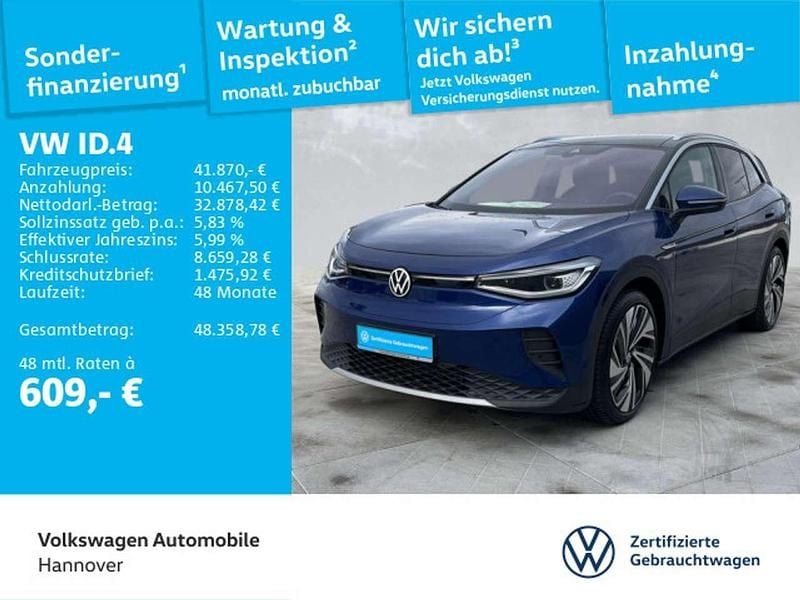 Blue dusk metallic Gebraucht 2025 VW ID.4 Pro Performance SUV | 41.870 € (Fairer Preis) - Bild 1/3