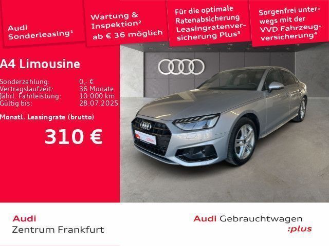 Florettsilber metallic Gebraucht 2024 Audi A4 Advanced Plus Limousine | 38.470 € (Teuer) - Bild 1/2