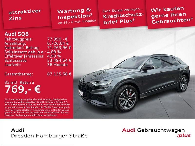 Daytonagrau perleffekt Gebraucht 2021 Audi SQ8 Sport SUV | 77.990 € (Fairer Preis) - Bild 1/3