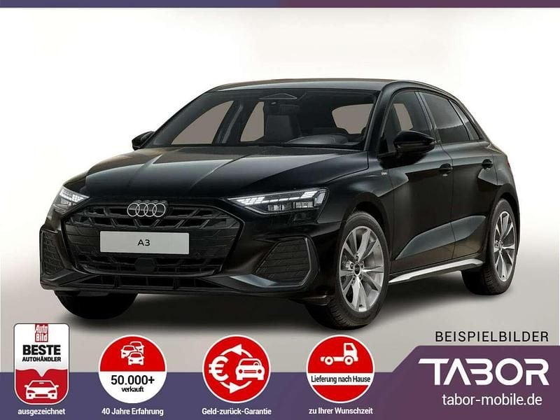 Schwarz (mythosschwarz metallic) Neu 2025 Audi A3 Sportback S-Line Limousine | 35.188 € (Superpreis) - Bild 1/4