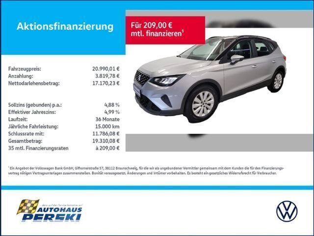 Silber Gebraucht 2022 Seat Arona Style SUV | 20.700 € (Fairer Preis) - Bild 1/4