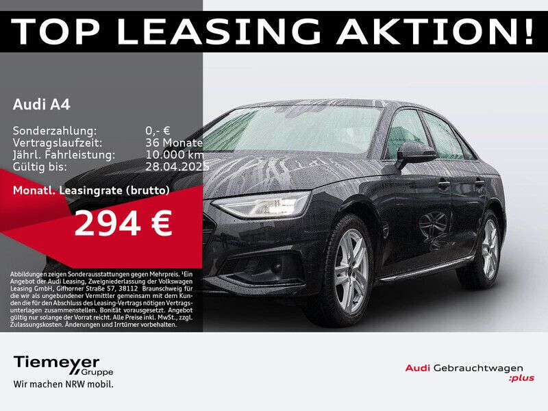 Mythosschwarz metallic Gebraucht 2024 Audi A4 Advanced Plus Limousine | 36.690 € (Fairer Preis) - Bild 1/4