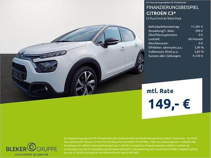 Weiß Gebraucht 2022 Citroën C3 PureTech Kleinwagen | 10.980 € (Guter Preis) - Bild 1/3