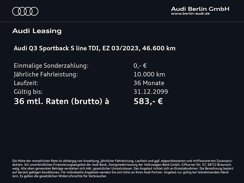 Gebraucht Audi Q3 S-Line 150 PS (110 kW) 2023 Tausilber metallic SUV