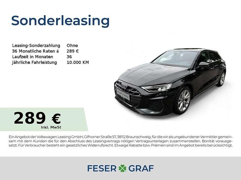 Mythosschwarz metallic Neu 2025 Audi A3 S-Line Limousine | 29.409 € (Superpreis) - Bild 1/4