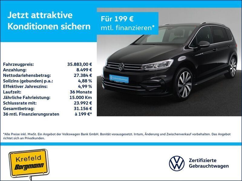 Schwarz / deep black Gebraucht 2024 VW Touran Highline Van / Kleinbus | 35.883 € (Fairer Preis) - Bild 1/4