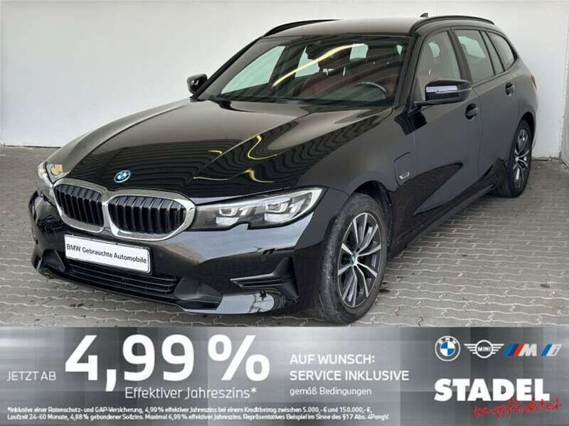 Schwarz uni Gebraucht 2021 BMW 320e Sport Line Kombi | 25.444 € (Fairer Preis) - Bild 1/4