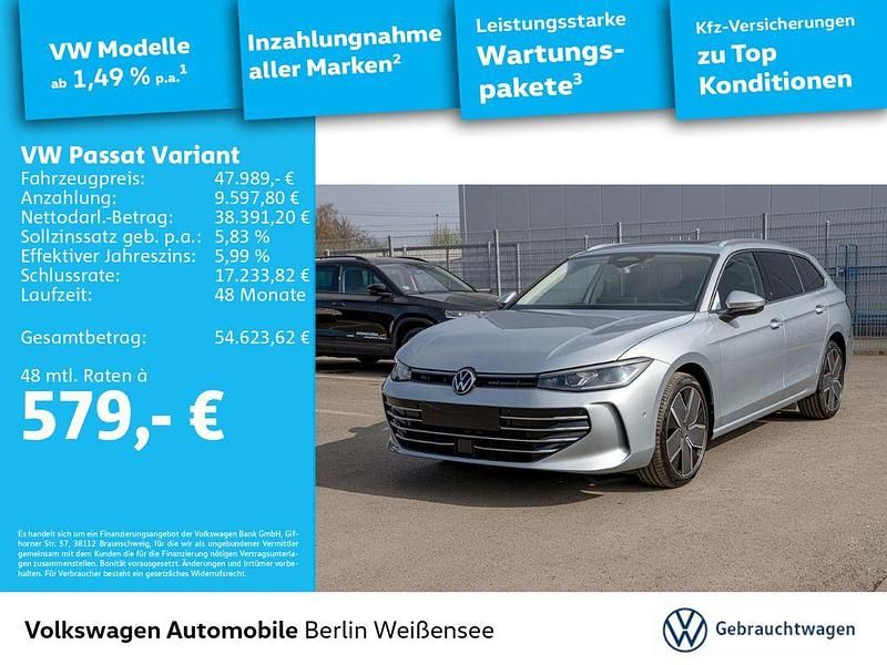 Oyster silver metallic Gebraucht 2025 VW Passat Elegance Kombi | 47.989 € (Teuer) - Bild 1/4