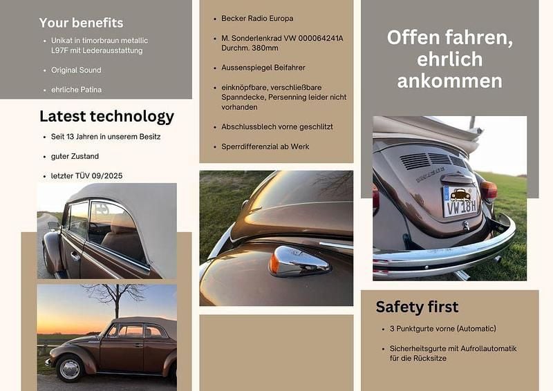 Gebraucht VW Käfer 50 PS (36 kW) 1972 Braun Cabrio
